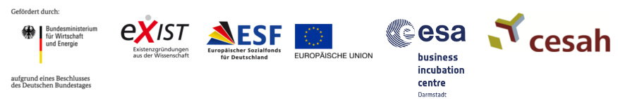 Bundesministerium für Wirtschaft und Energie | exist | ESF | EU | ESA BIC Darmstadt | cesah